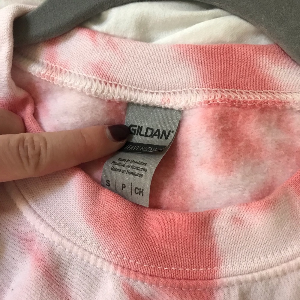 Pinky Coral Tie Dye Crewneck Sweatshirt - Picture 2 of 3